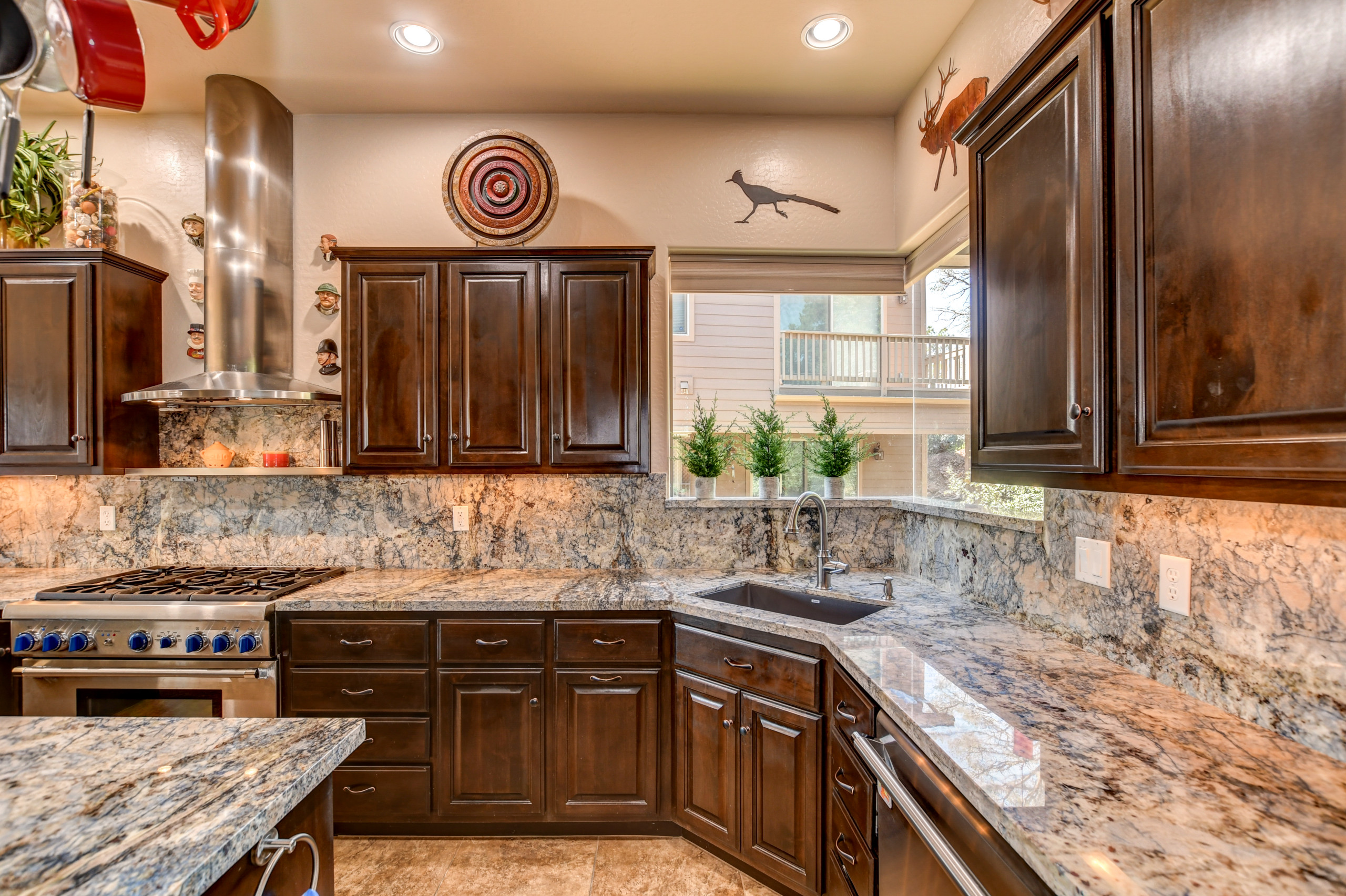 Azul Fantasy Granite with full height back splash
