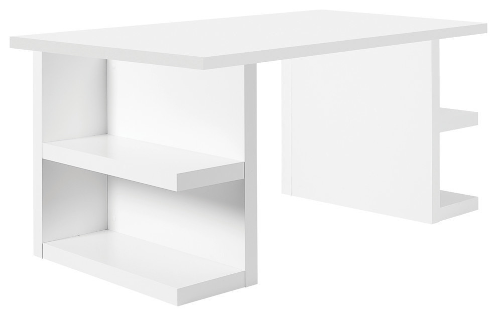 Multi 63" Table Top With Storage Legs, Top: Pure White