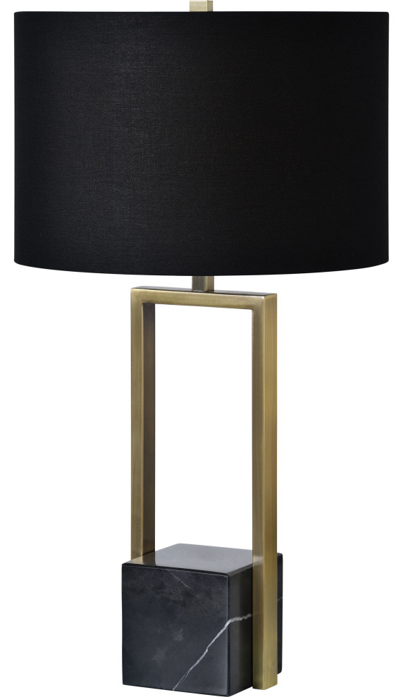 Arla Black Marble Table Lamp and Antique Brass Table Lamp With Black