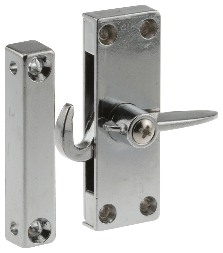 Sliding Screen Door Latch, Left Hand, Chrome Diecast Traditional