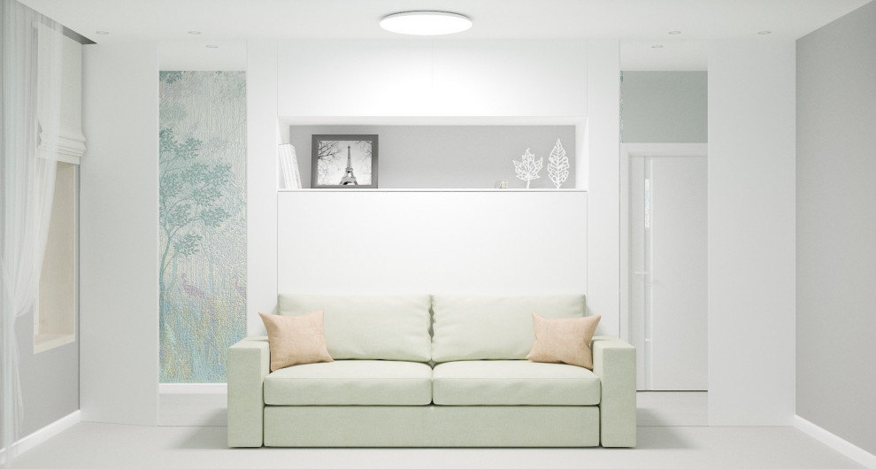 Светлый интерьер для семьи из 3-х человек