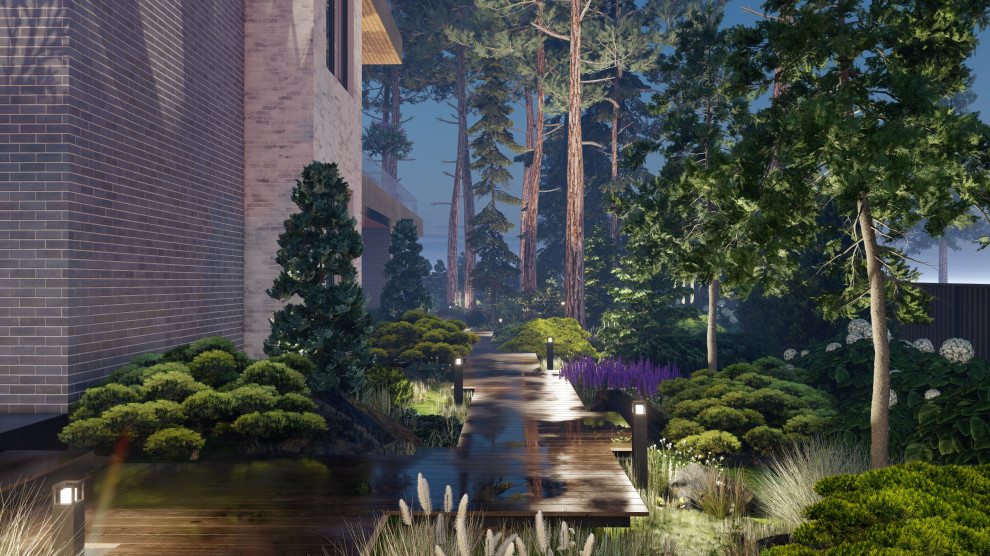 Участок ночью (КП Репино Парк)