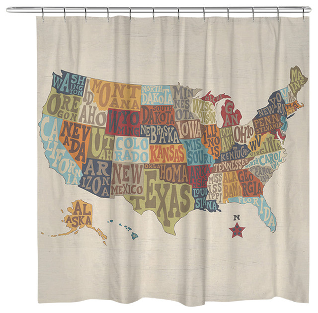 States Collage Shower Curtain Contemporary Curtains By States Collage Shower Curtain