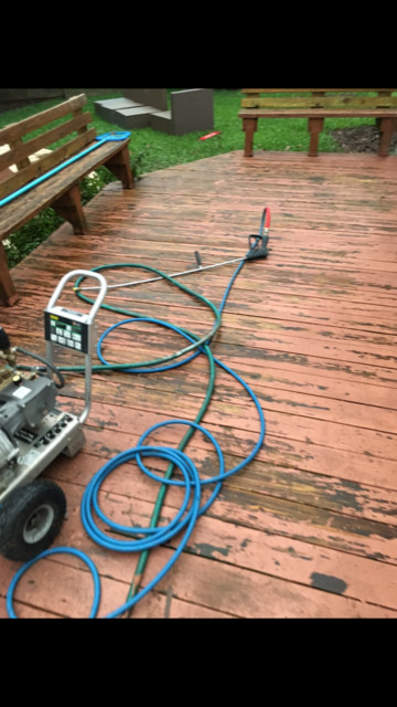 Deck Stain Pressure Washed