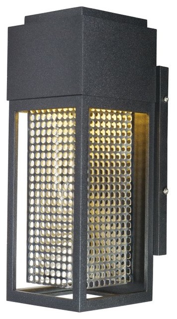 Townhouse LED Outdoor Wall Sconce, Galaxy Black/Stainless Steel