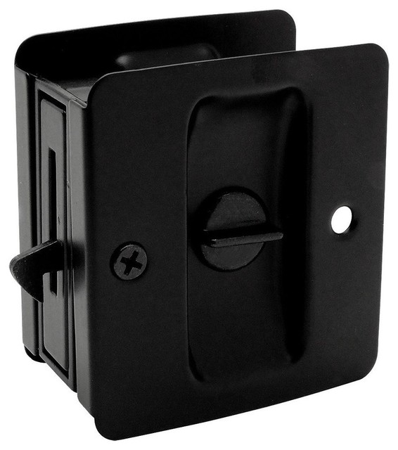 Matte Black Pocket Door Privacy Lock 53850 Transitional