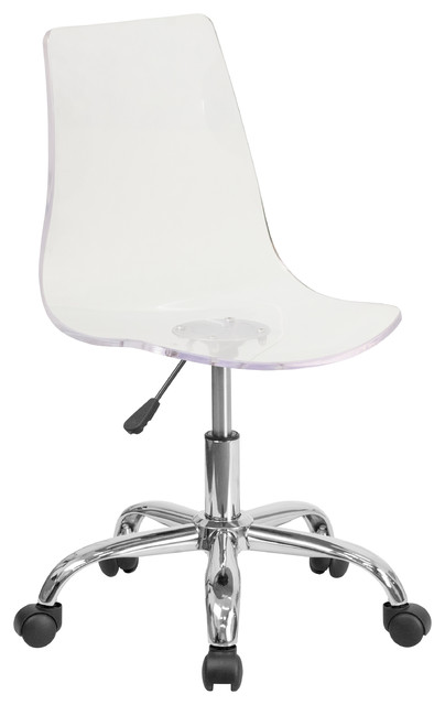 Booker Acrylic Task Chair With Chrome Base - Contemporary ...
