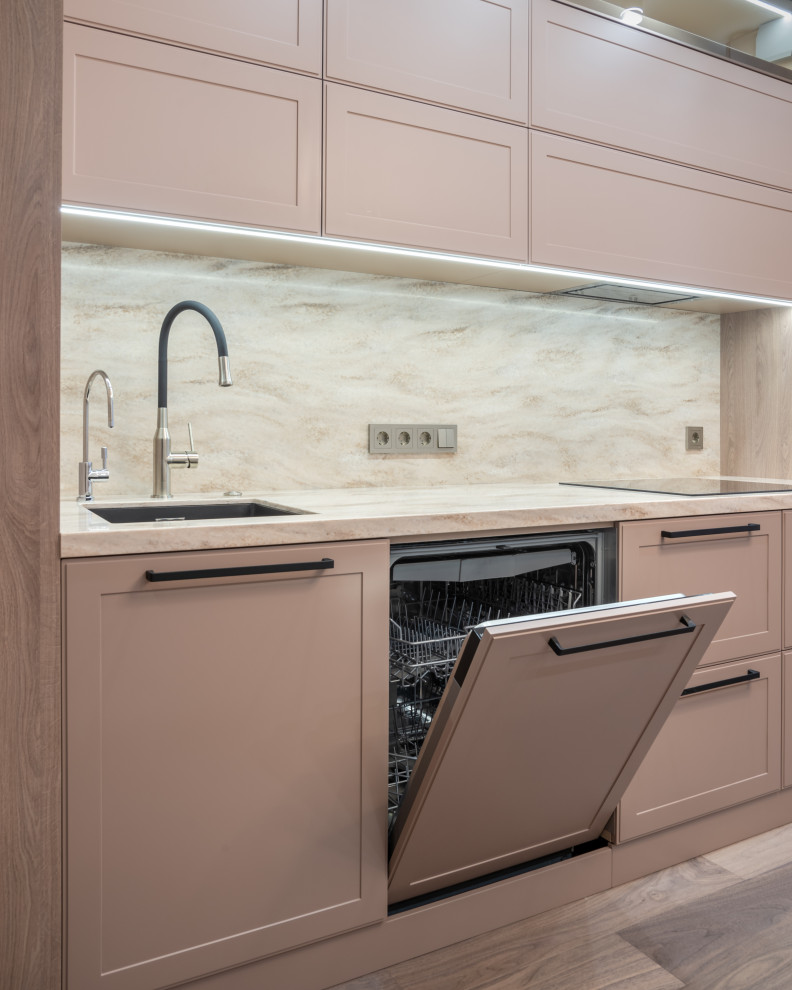 Кухня в нежных оттенках