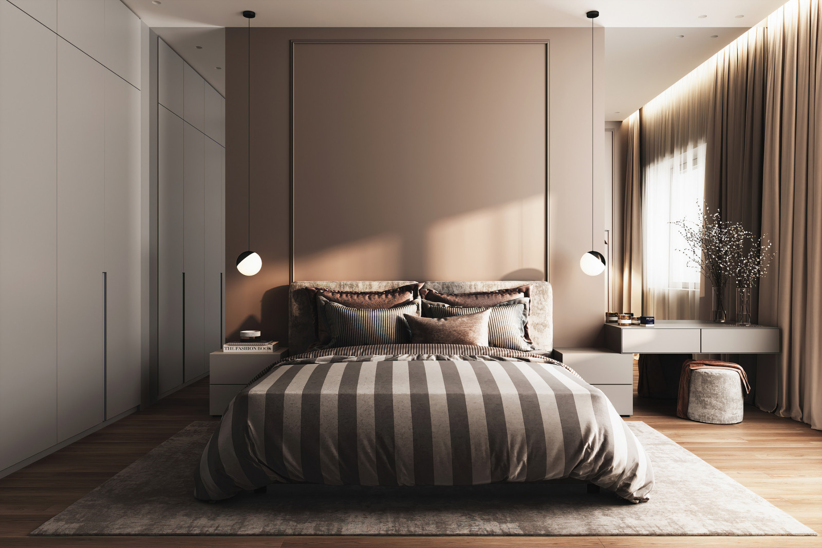 Дизайн спальни в двух цветовых вариантах