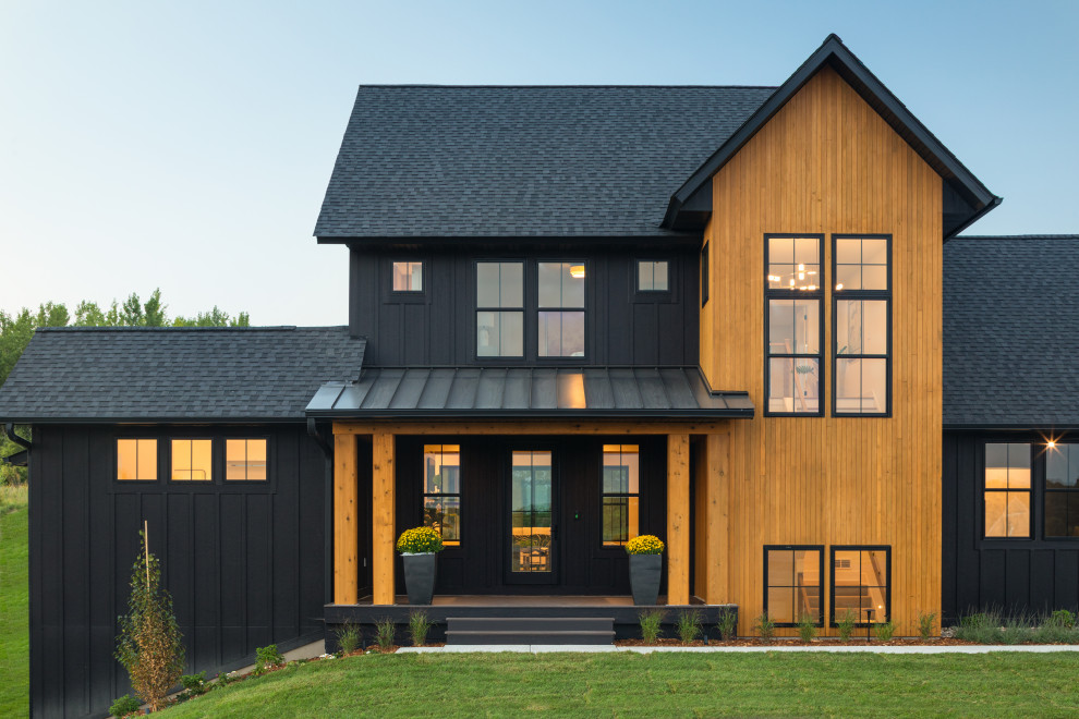 Design ideas for a scandinavian house exterior in Minneapolis.