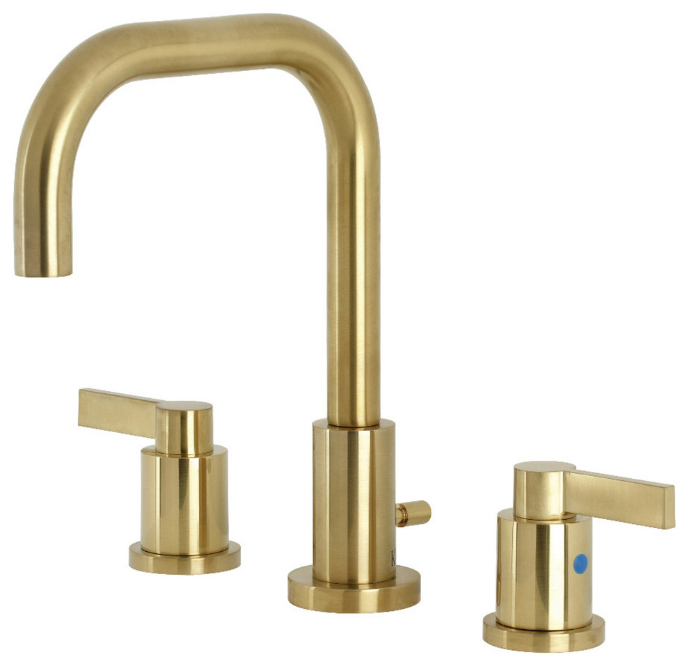FSC8933NDL NuvoFusion Widespread Bathroom Faucet,Brass Pop-Up, Brushed Brass