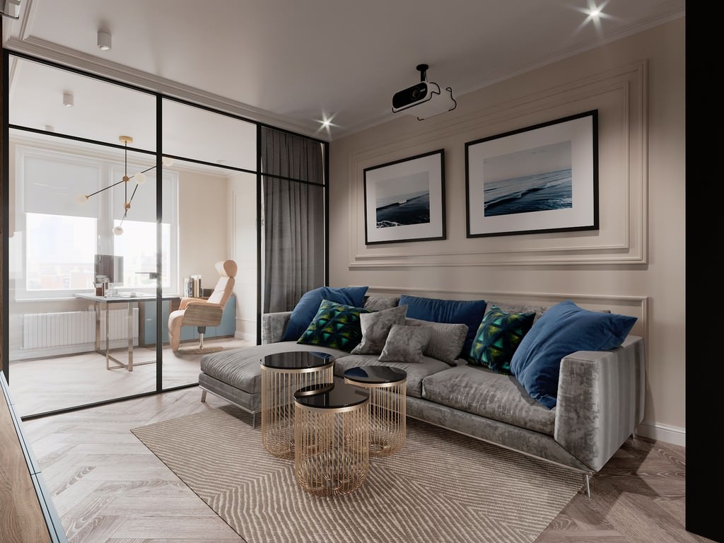 Дизайн интерьера квартиры в современном стиле в ЖК «Царская столица», 107 кв.м.