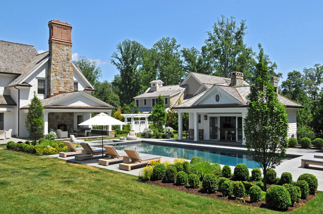 Fairfield County Landscape clasico-piscina