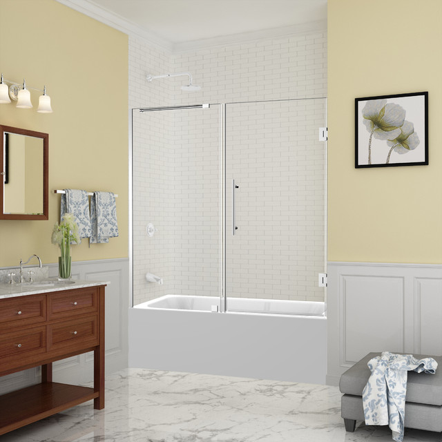 Belmore 59 25 60 X60 Frameless Hinged Tub Door Chrome