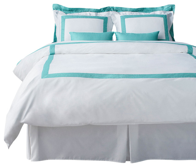 LaCozi Cotton Sateen Modern Hotel Collection Powder Blue Duvet Cover