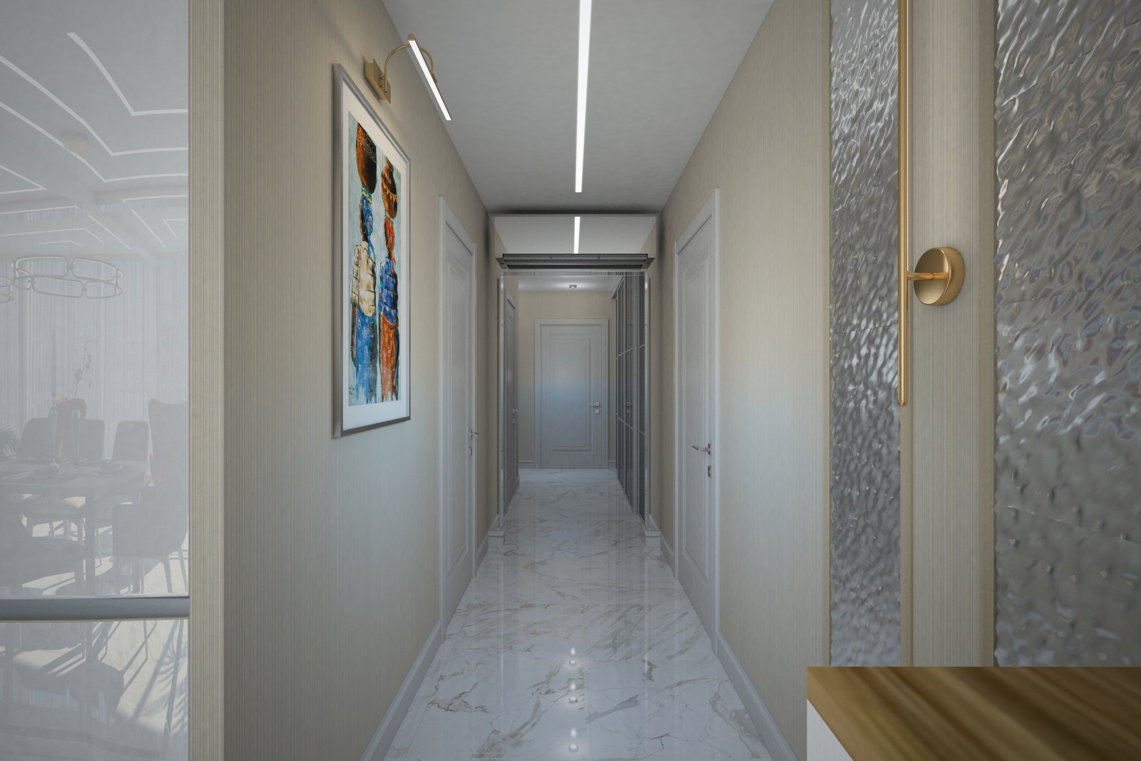 Кухня-Столовая-Гостиная. Квартира в многоэтажном доме 160м2.