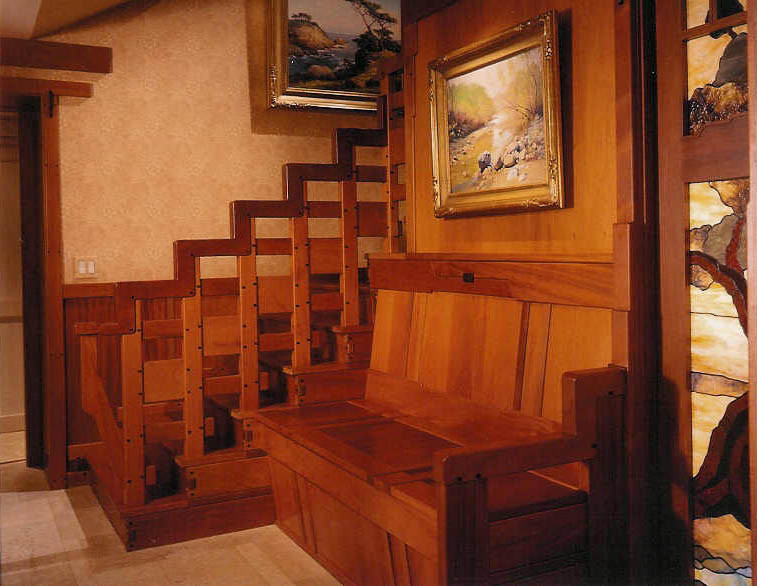 Mid-sized arts and crafts staircase in Los Angeles.