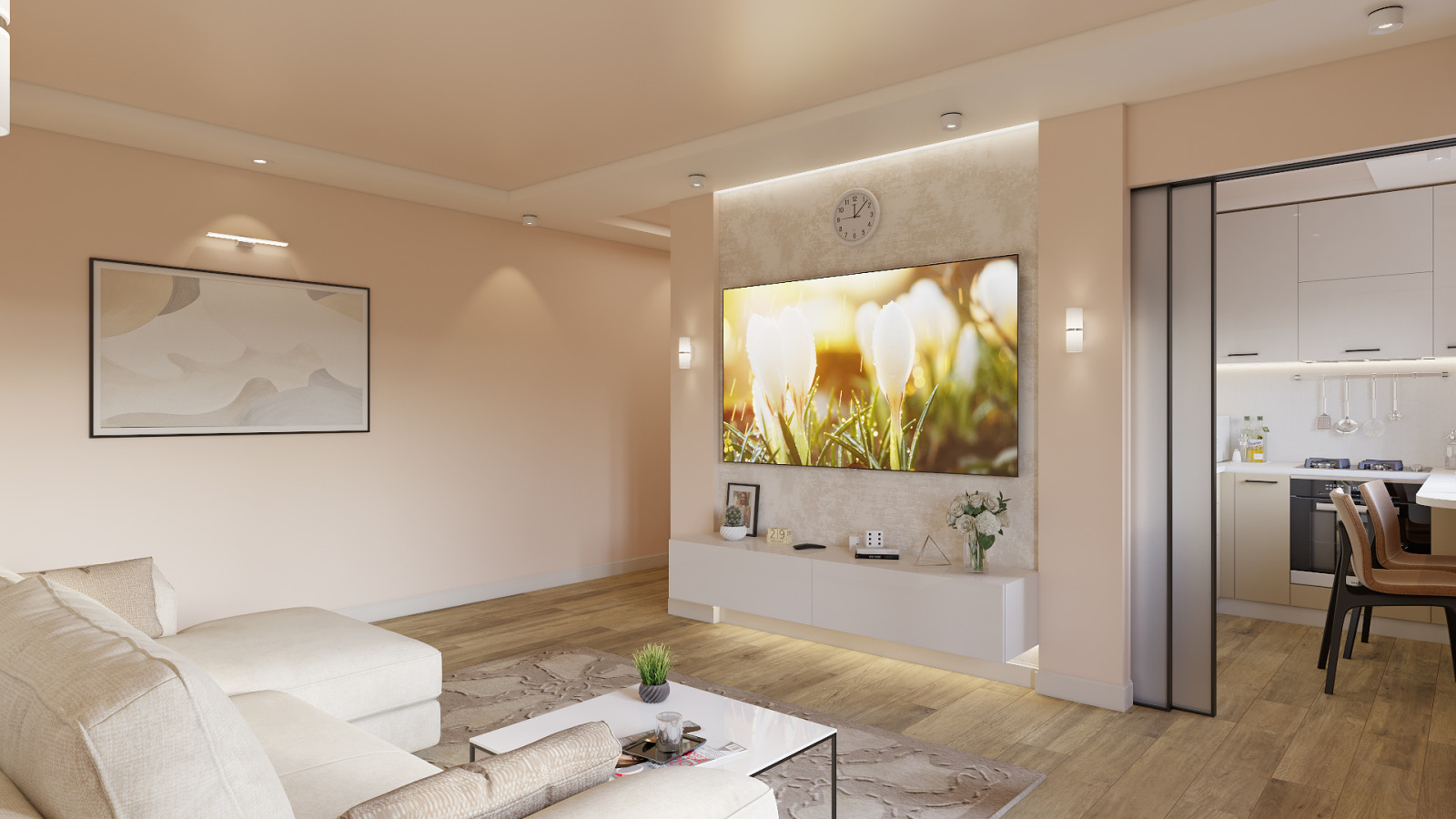 Дизайн двухкомнатной квартиры 44 м2