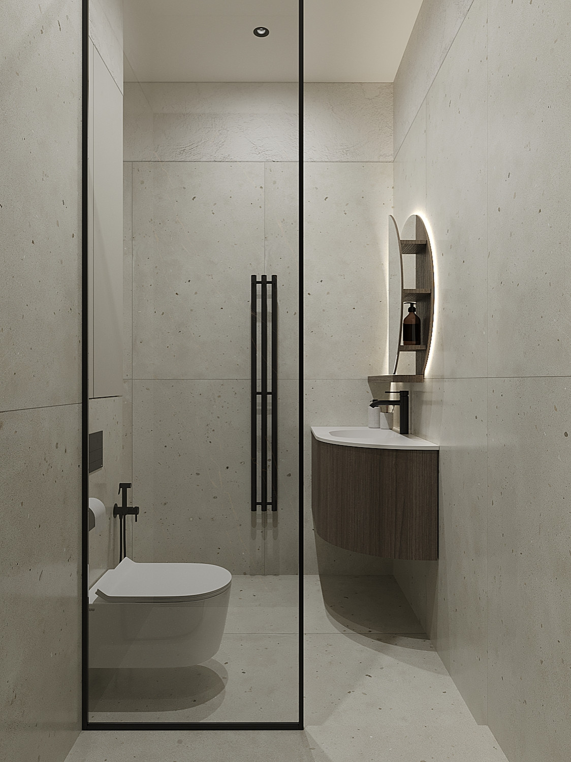 Квартира-студия в холодных тонах