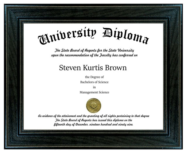 Single Diploma / Document Frame, Sport Black, 12"x15", UV