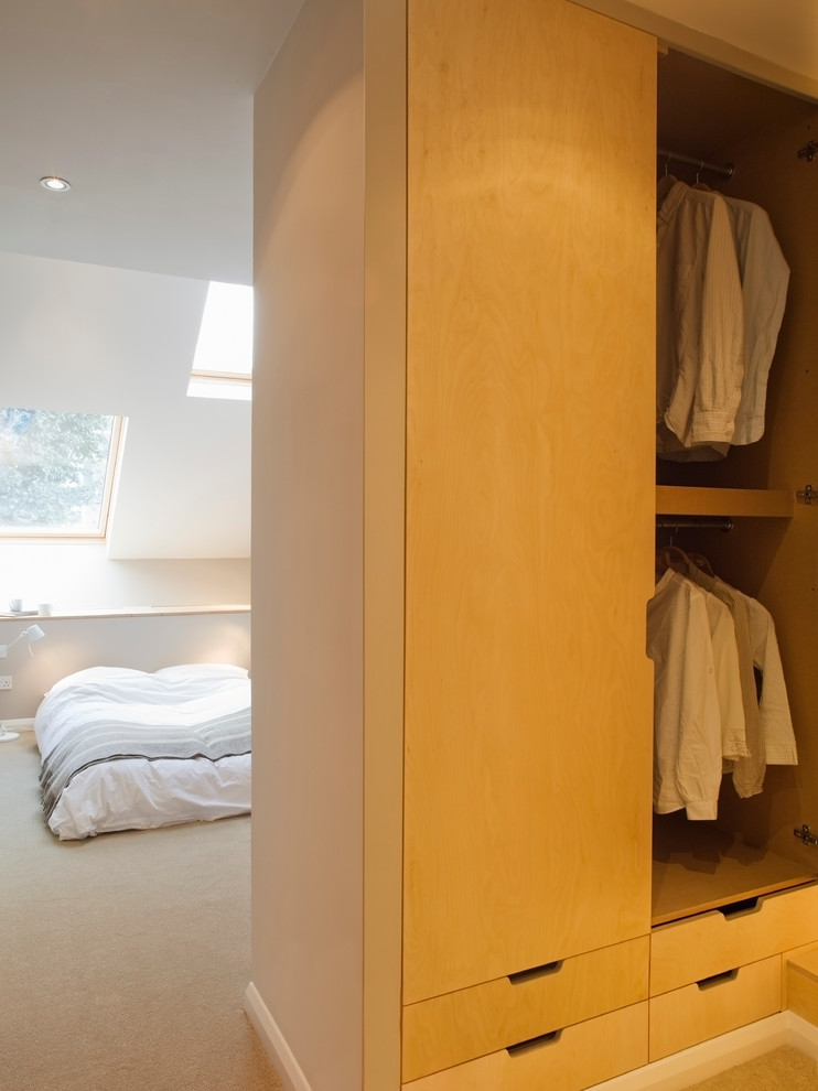 Inspiration for a small contemporary storage and wardrobe in London.