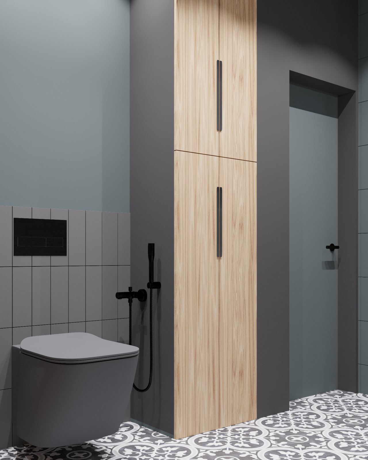 Яркие акценты и серые тона