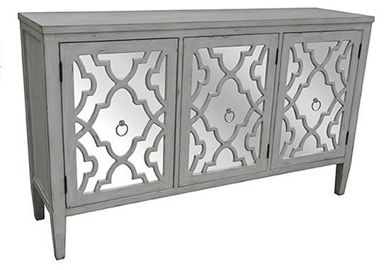 Marissa Antique White Pattern Mirror 3 Door Sideboard Marissa Antique White Pattern Mirror 3 Door Sideboard