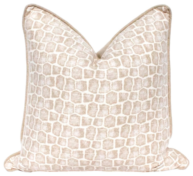 Giraffe Print Lumbar Pillow Cover With Matching Cording