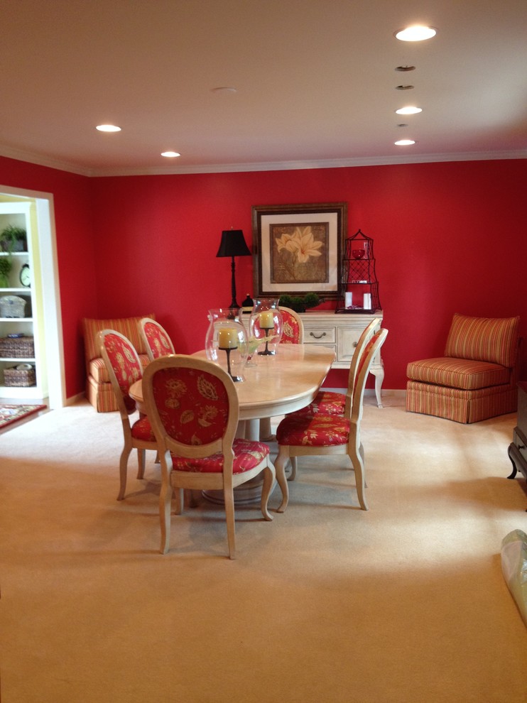 Example of a transitional dining room design in Indianapolis