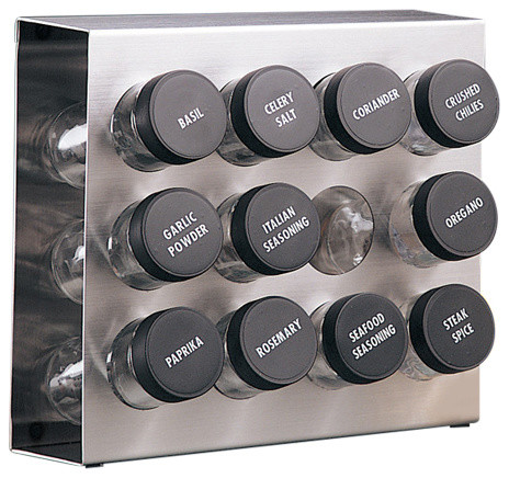 Countertop Spice Rack Stainless Steel Contemporary Spice Jars