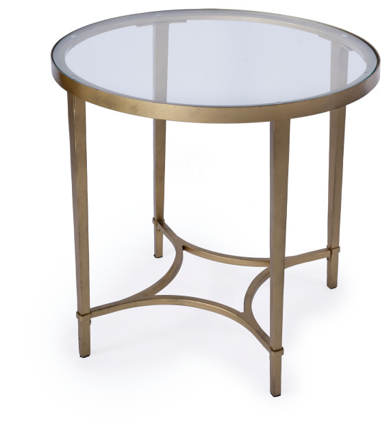 Butler Monica Gold Oval End Table Transitional Side Tables And End