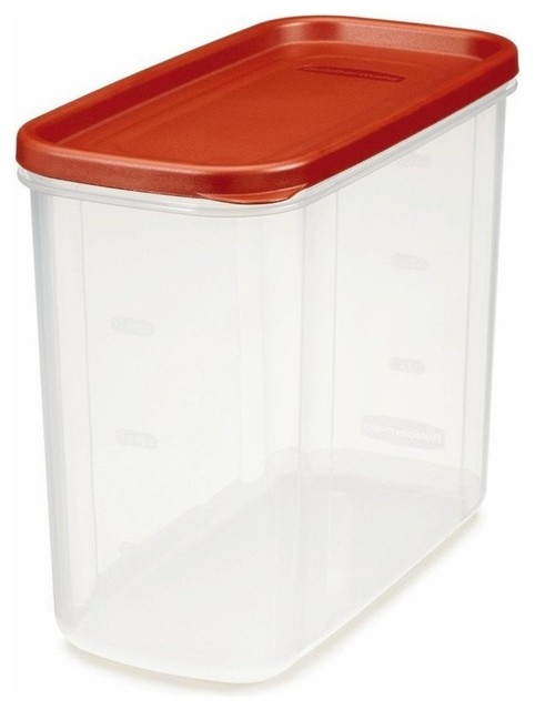 Rubbermaid 1776472 Modular Dry Food Container Clear Racer Red 16 Cup