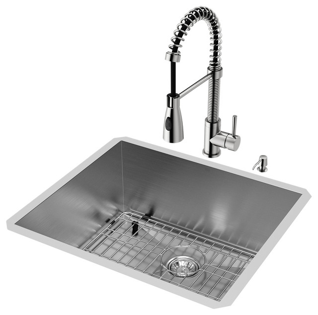 Vigo All In One 23 X20 Ludlow Stainless Steel Undermount Kitchen Sink Set
