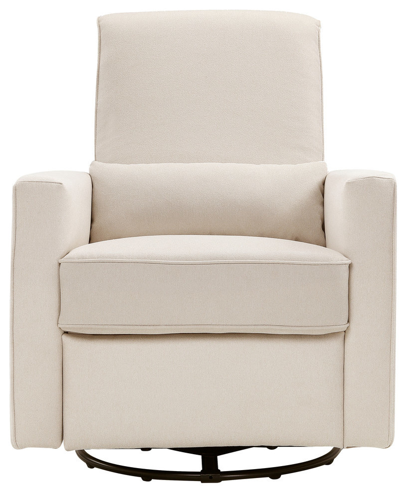 DaVinci Piper Upholstered Recliner, Cream With Cream Piping, M10887CM