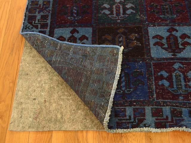 4 3 X8 2 Handmade Overdyed Persian Bakhtiari Worn Wide Runner - Overdyed Persian Rug 4 3 X8 2 Handmade Overdyed Persian Bakhtiari Worn Wide Runner - Overdyed Persian Rug