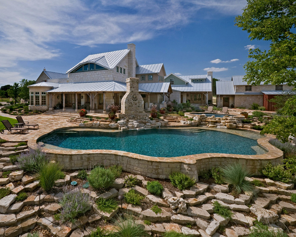 Fredericksburg/Grapetown Texas Ranch Pool/Spa/Waterfall - Rustic ...
