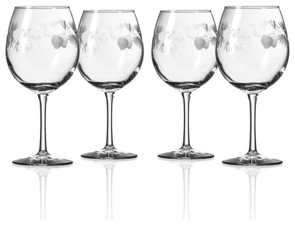 Icy Pine Balloon Wine Glass 18 Oz., Set of 4 Red Wine Glasses - Rustic - Wine  Glasses - by Rolf Glass | Houzz