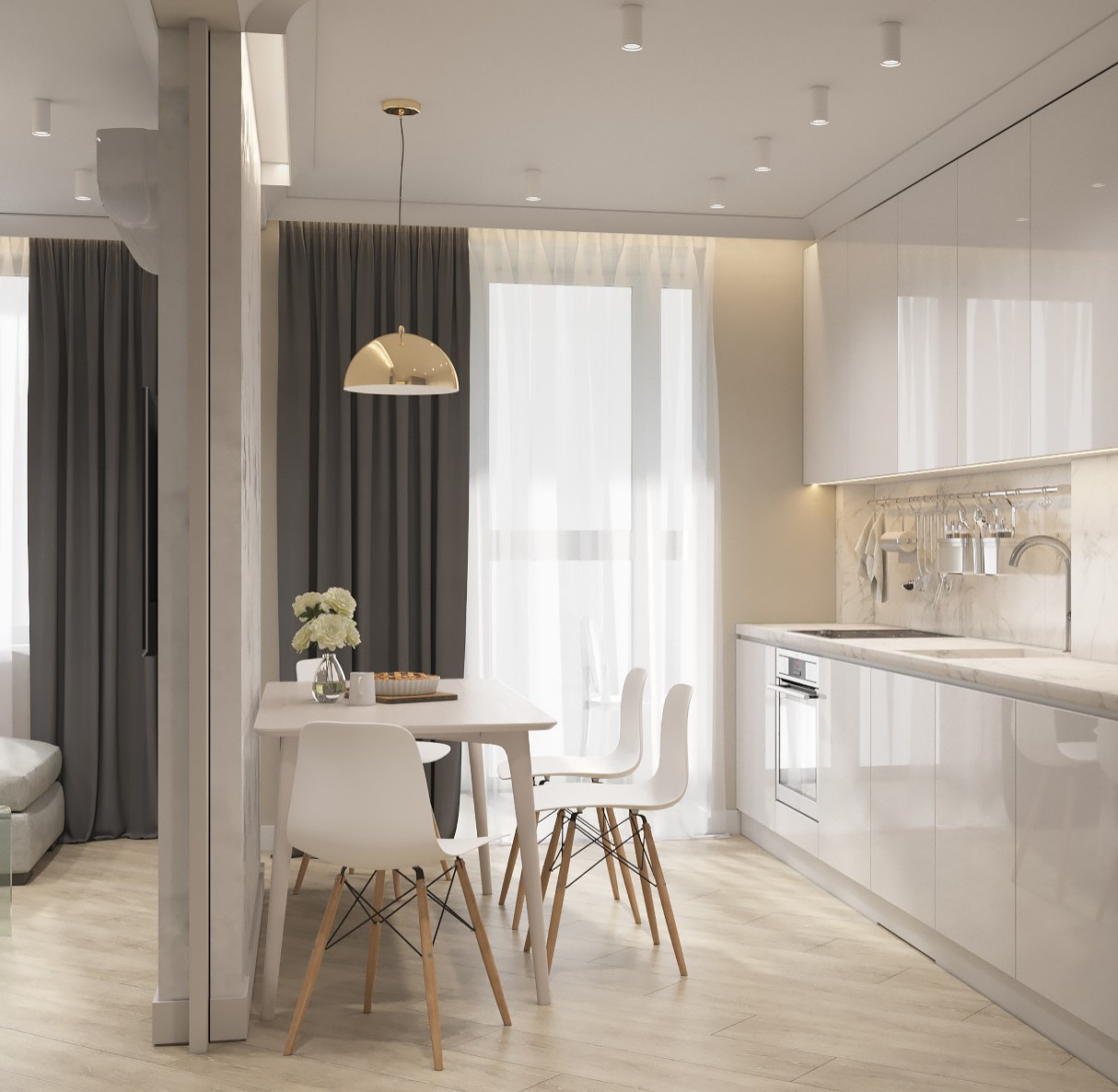 Интерьер квартиры 70 кв.м. для семьи с двумя детьми