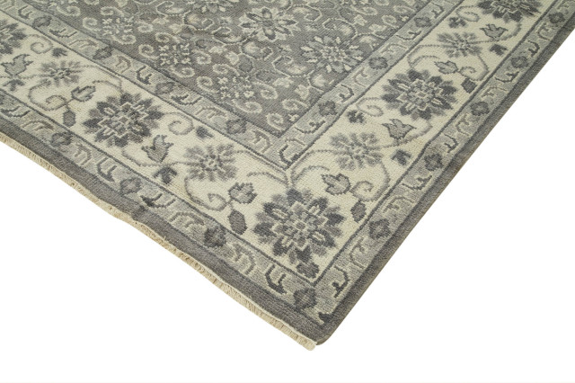 Rug N Carpet - Handmade Oriental 9' 10" x 13' 10" Pastel Grey Oushak Rug