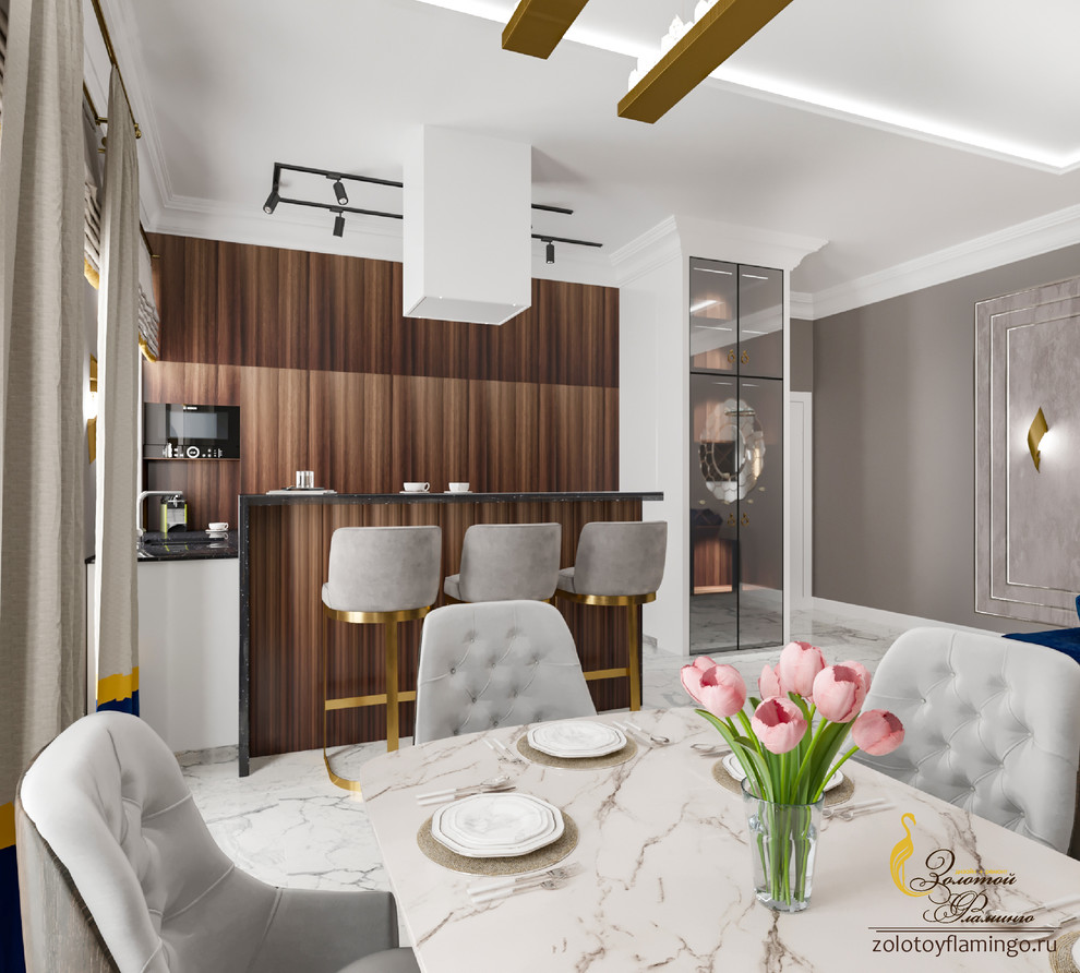 Проект гостиной в стиле Лакшери