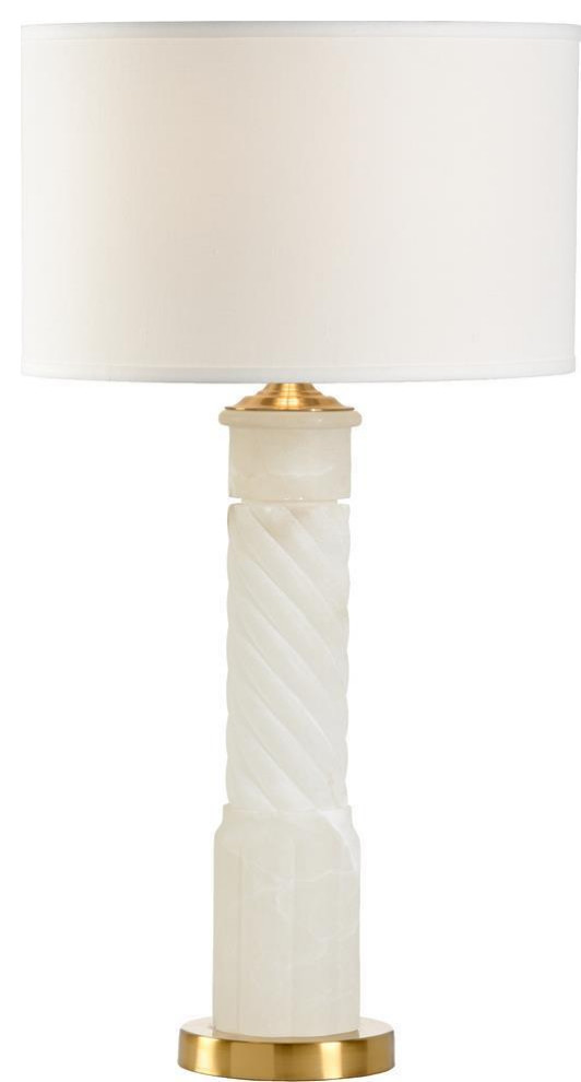 Table Lamp ROMAN 1-Light White Shade Coffee Bronze Iron Linen 3-Way