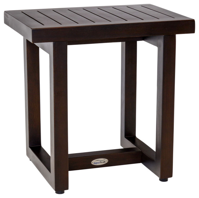 18" Spa MochaShield Teak Shower Bench Contemporary Shower Benches