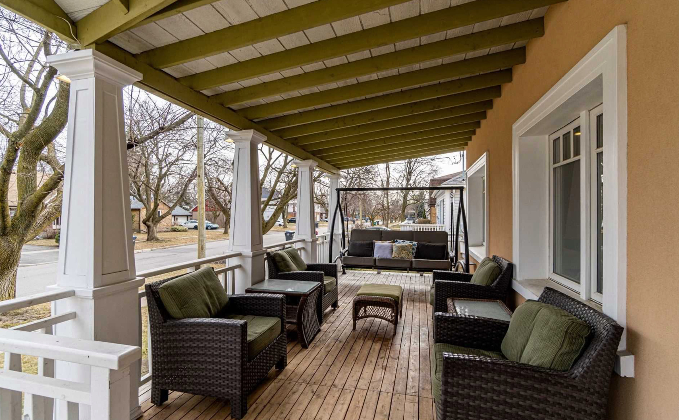 Spacious front porch