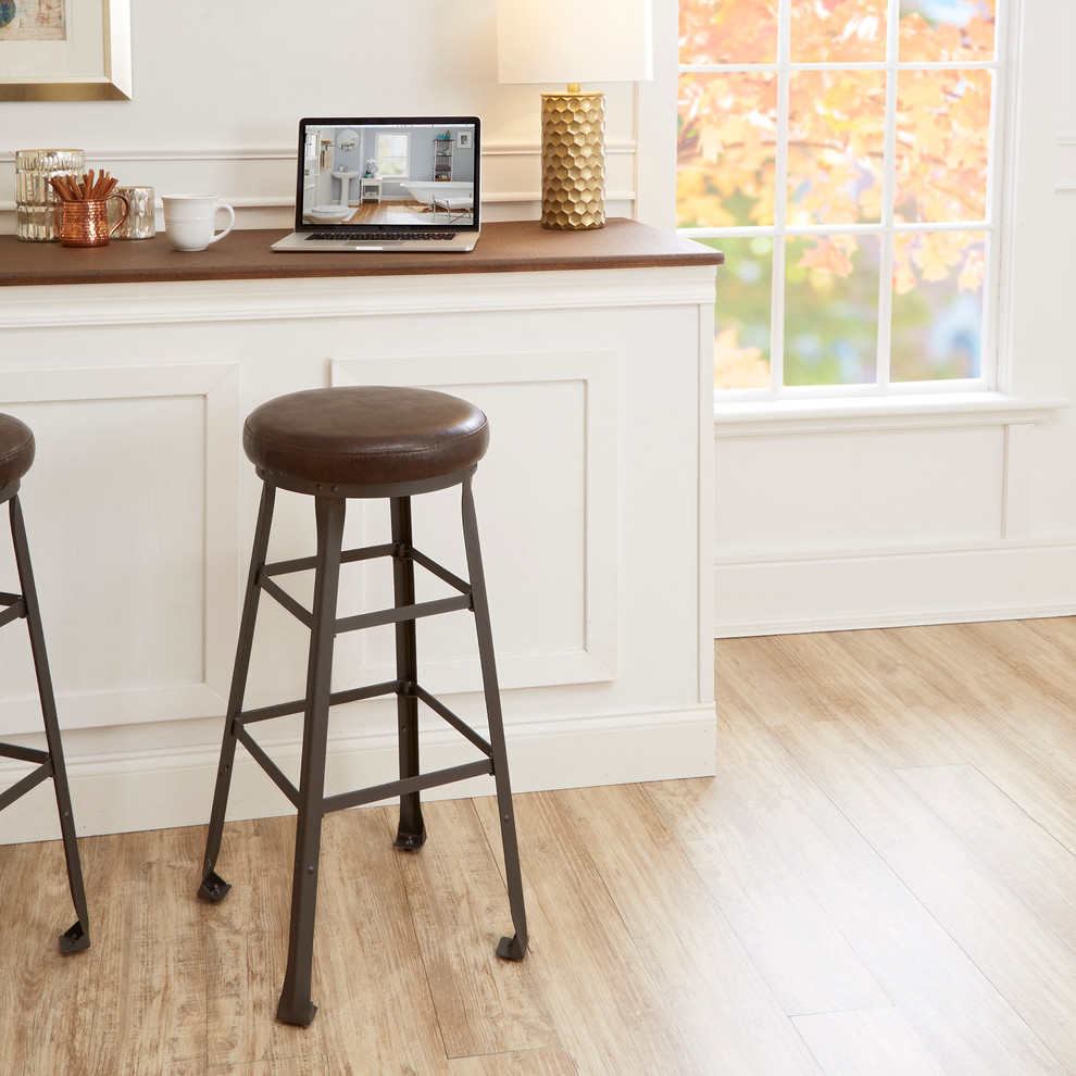 Inspiration for a transitional single-wall seated home bar remodel