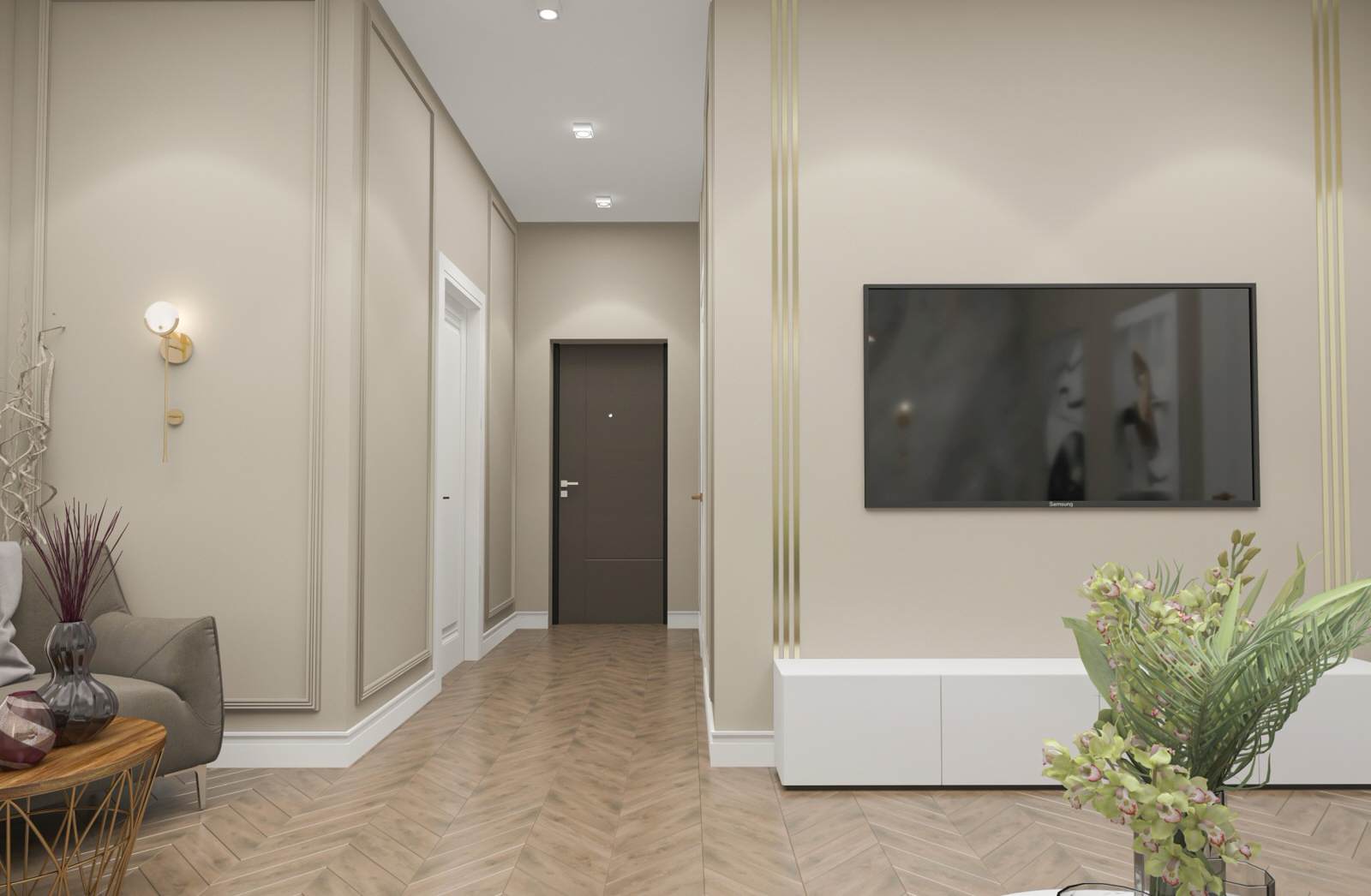 Стильный и выдержанный интерьер в коттедже