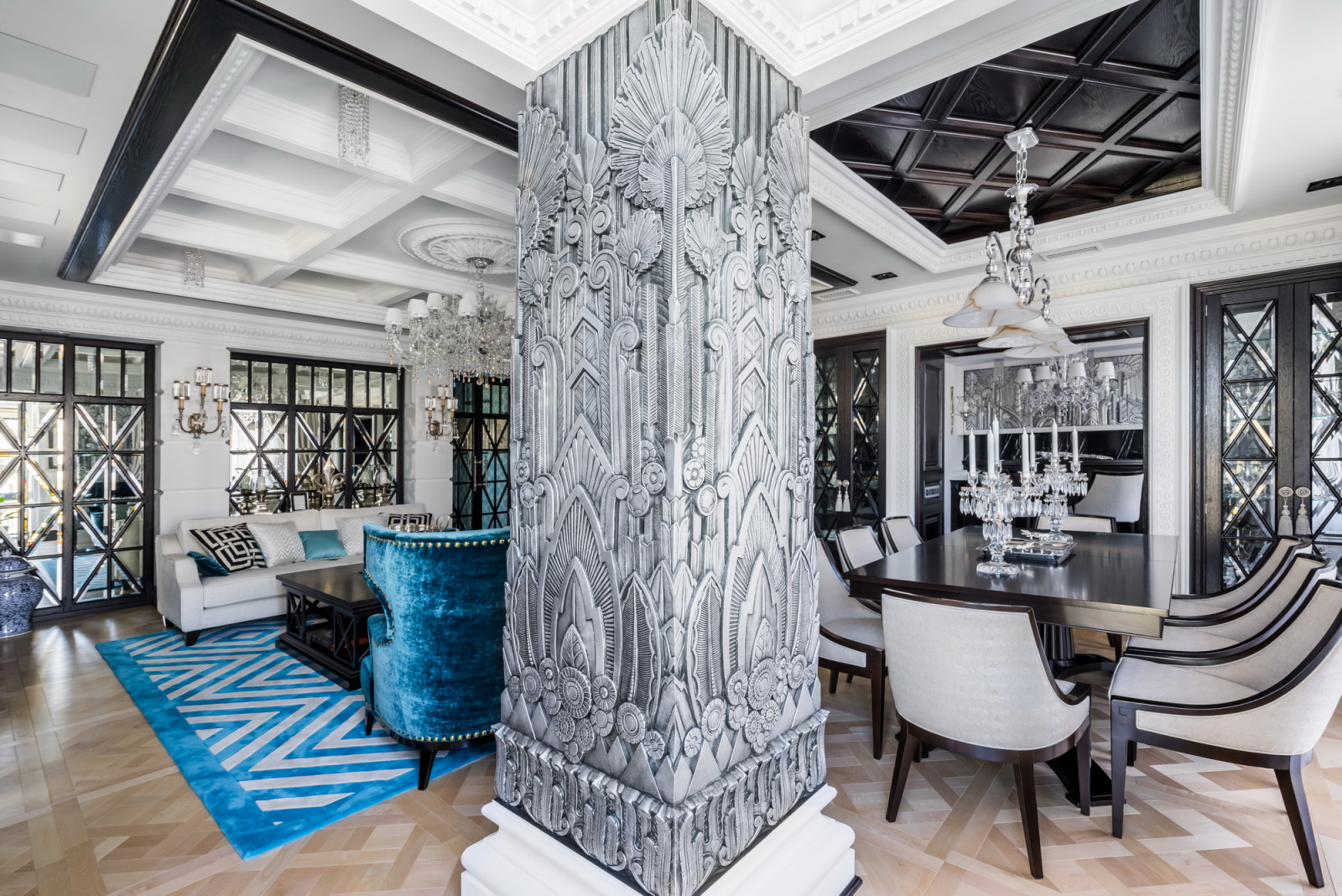 Интерьер квартиры в стиле современной классики с элементами Ар-Деко в Петербурге