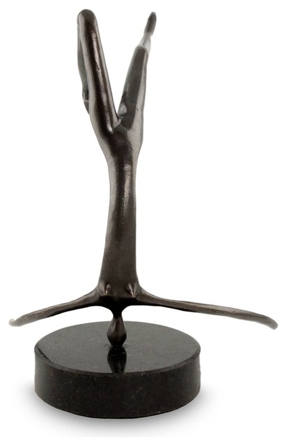 NOVICA Metallic Decorative Bronze Sculpture Spiral I' 