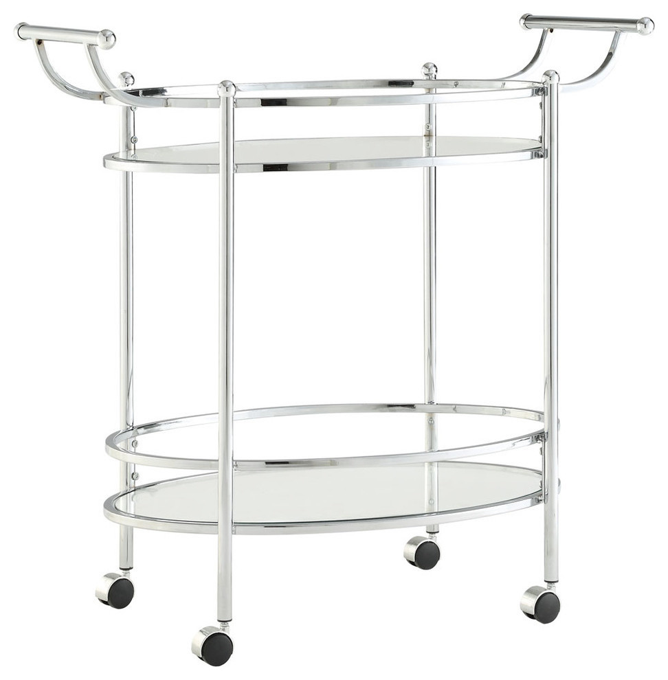 Chrome Service Cart Contemporary Bar Carts by Houzz
