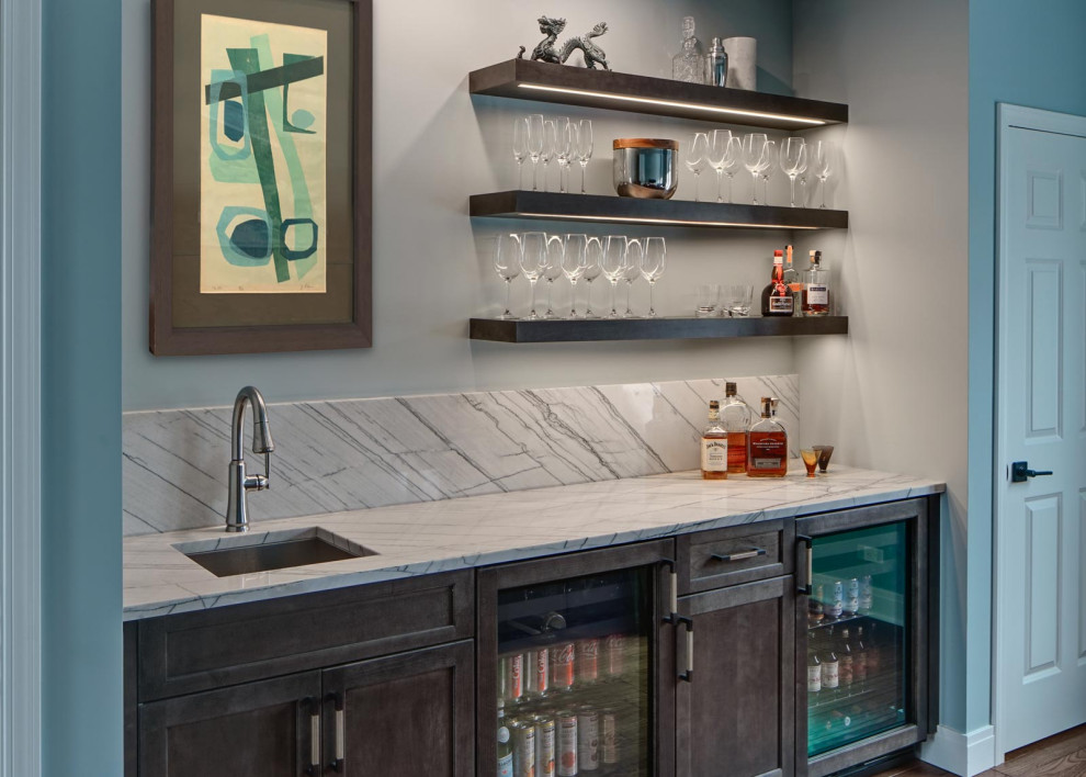 Sleek and Sophisticated Wet Bar - Transitional - Home Bar - Chicago ...