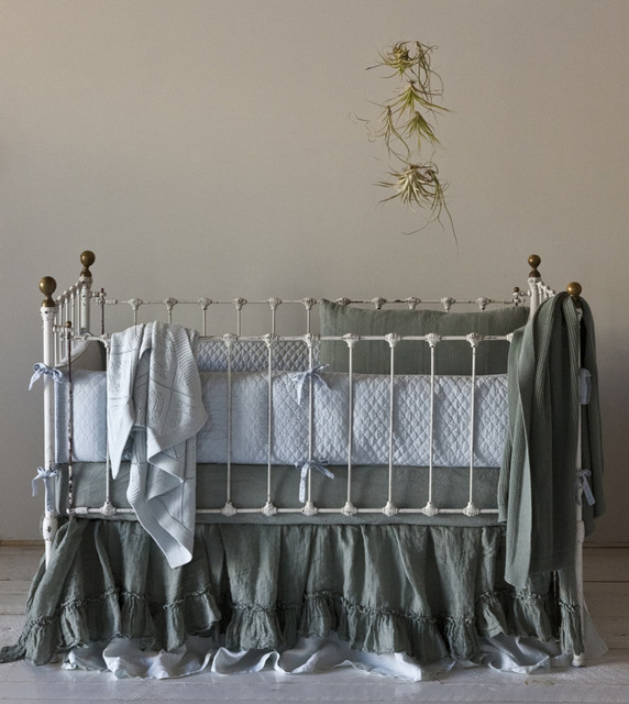Linen Quilted 3-Piece Crib Bedding Set